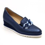 Softwaves mocassin blauw leder 7.67.55